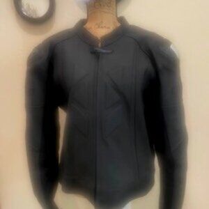 Sedici #16 Motorcycle Jacket Men 44 BlackLeather Padded Perforated Racing Lined